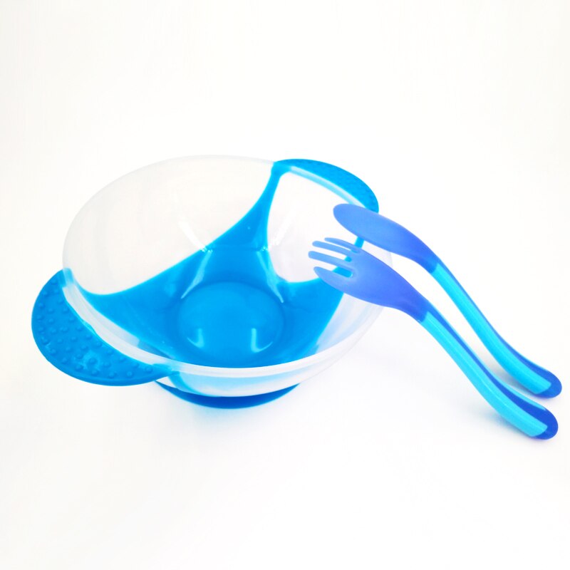 Temperature Sensing Feeding Spoon Child Tableware Food Bowl Learning Dishes Service Plate/Tray Suction Cup Baby Dinnerware Set