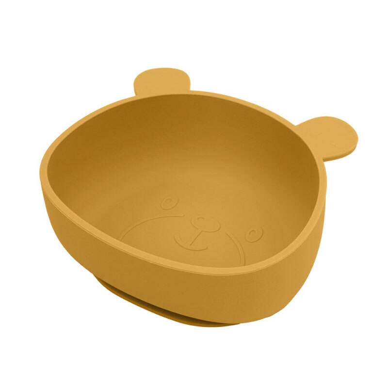 Silicone Baby Feeding Bowl Bear Tableware Waterproof Spoon Non-Slip Crockery BPA Free Silicone Dishes for Baby Bowl Baby Plate