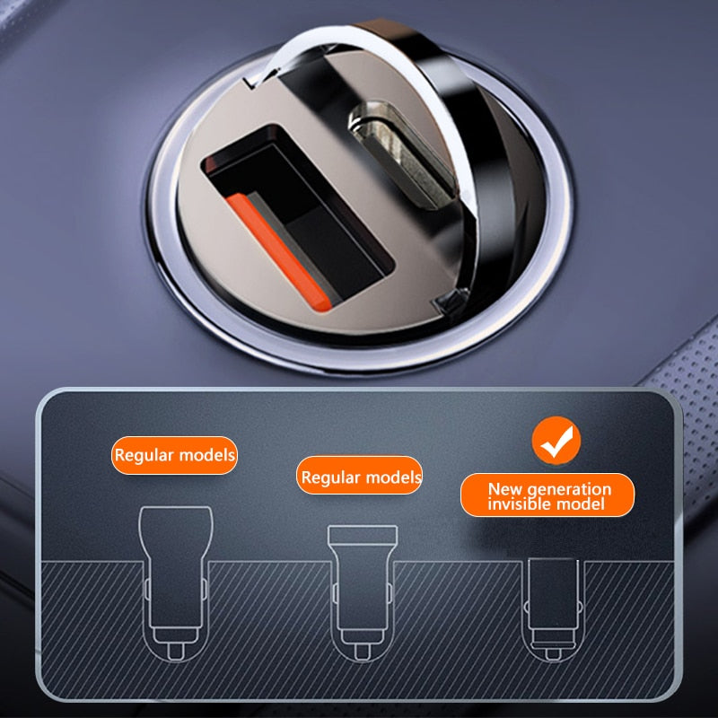 100W mini car charger, fast charging lighter for phone