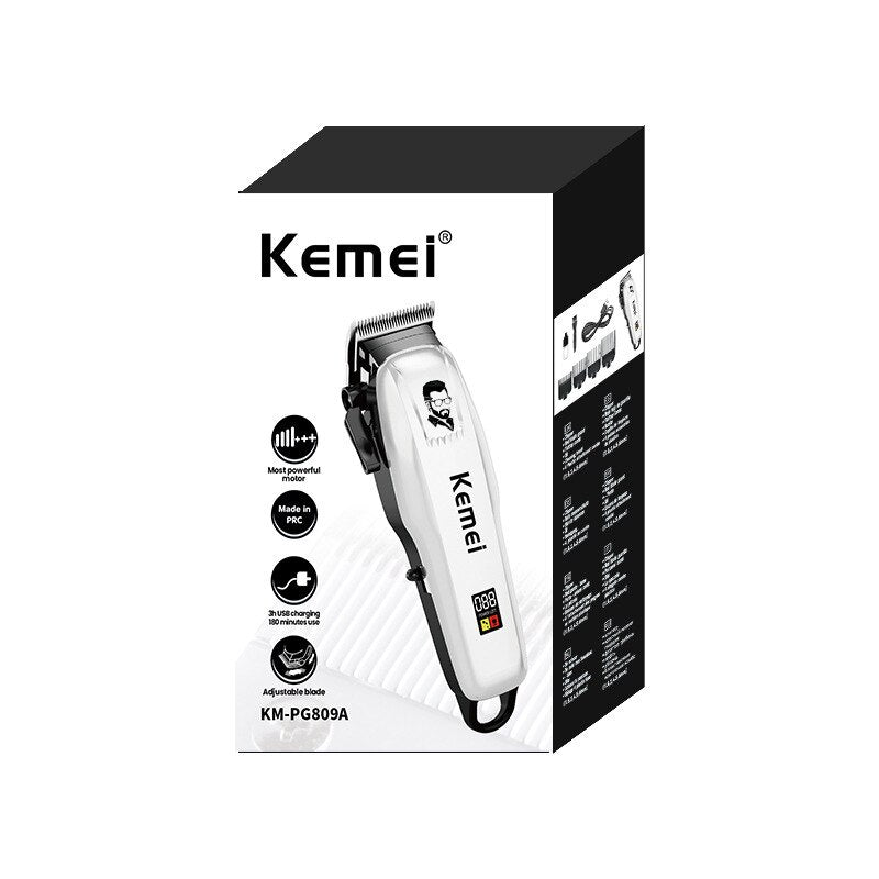 kemei hair trimmer KM-809A USB rechargeable hair clipper haircut machine oilhead clipper engraving hair carving barber clipper