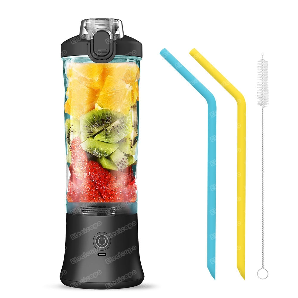 Portable Electric Juicer Fruit Mixers 600ML Blender with 4000mAh USB Rechargeable Smoothie Mini Blender Multifunction Machine