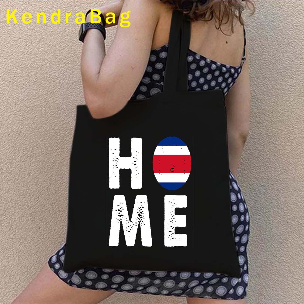 Vintage Arms of Costa Rica Country Map Flag San Jose Girl Soccer Gift Sunset Love Heart Shopper Canvas Tote Bag Shopping Handbag