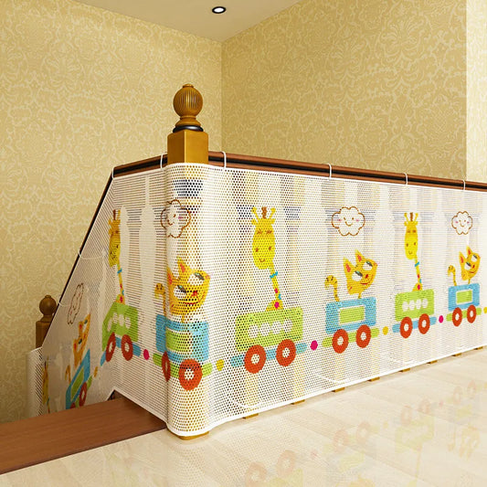 Durable Baby Safety Barrier Stair Fence Child Safety Barrier Cartoon Stair Children Protection Net Balcony Baby Safety Barrier