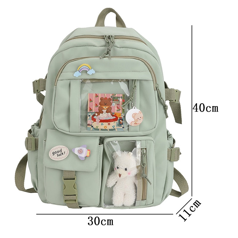 2022Cute Women Backpacks Waterproof Multi-Pocket Nylon School Backpack for Student Female Girls Kawaii Laptop Book Pack Mochilas