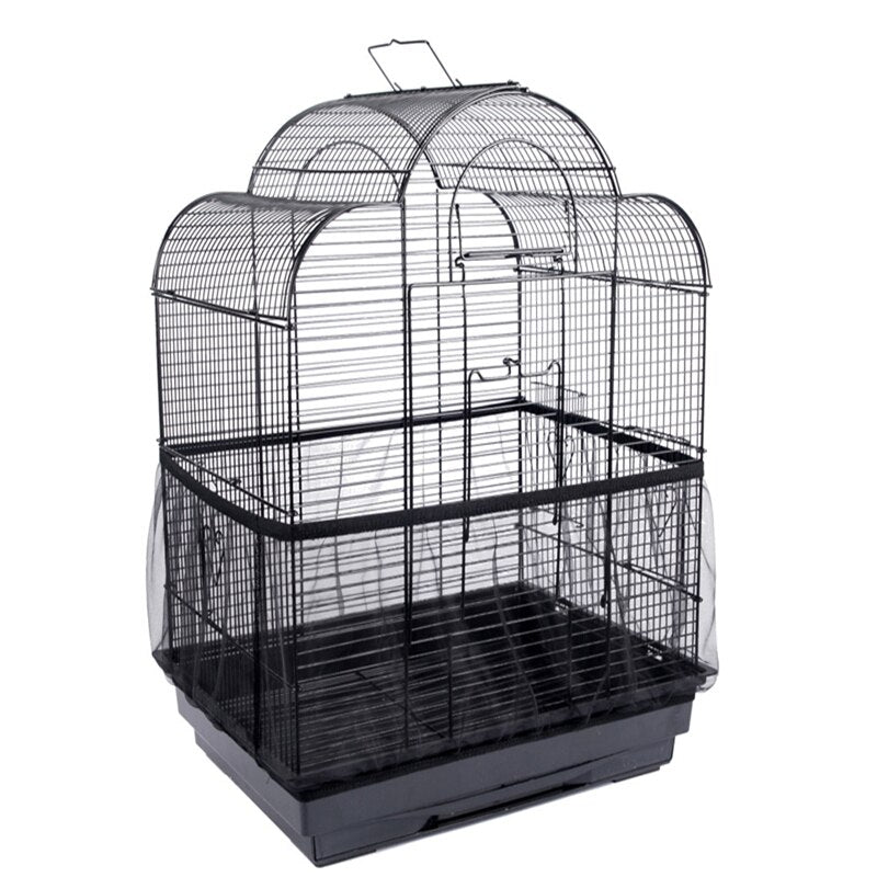 Receptor Seed Guard Nylon Mesh Bird Parrot Cover Soft Easy Cleaning Nylon Airy Fabric Mesh Bird Cage Cover Seed Catcher Guard