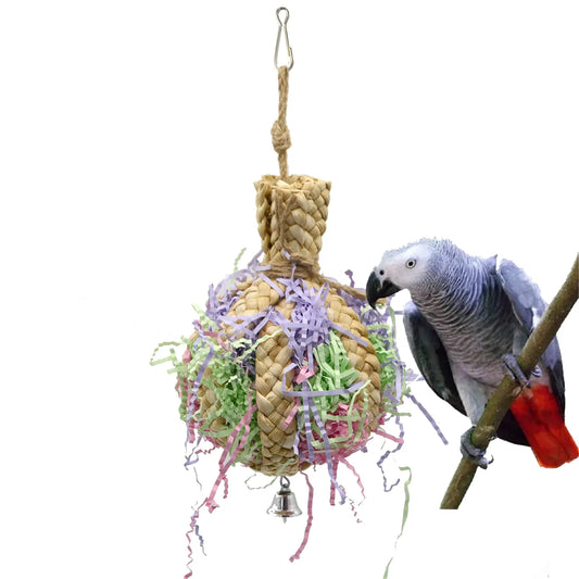 Parrot Shredder Toy Dry Anti-biting Parrot Cage Foraging Toy Chewing Toy with Bell Parrots Toys And Bird Accessories For Pet Toy