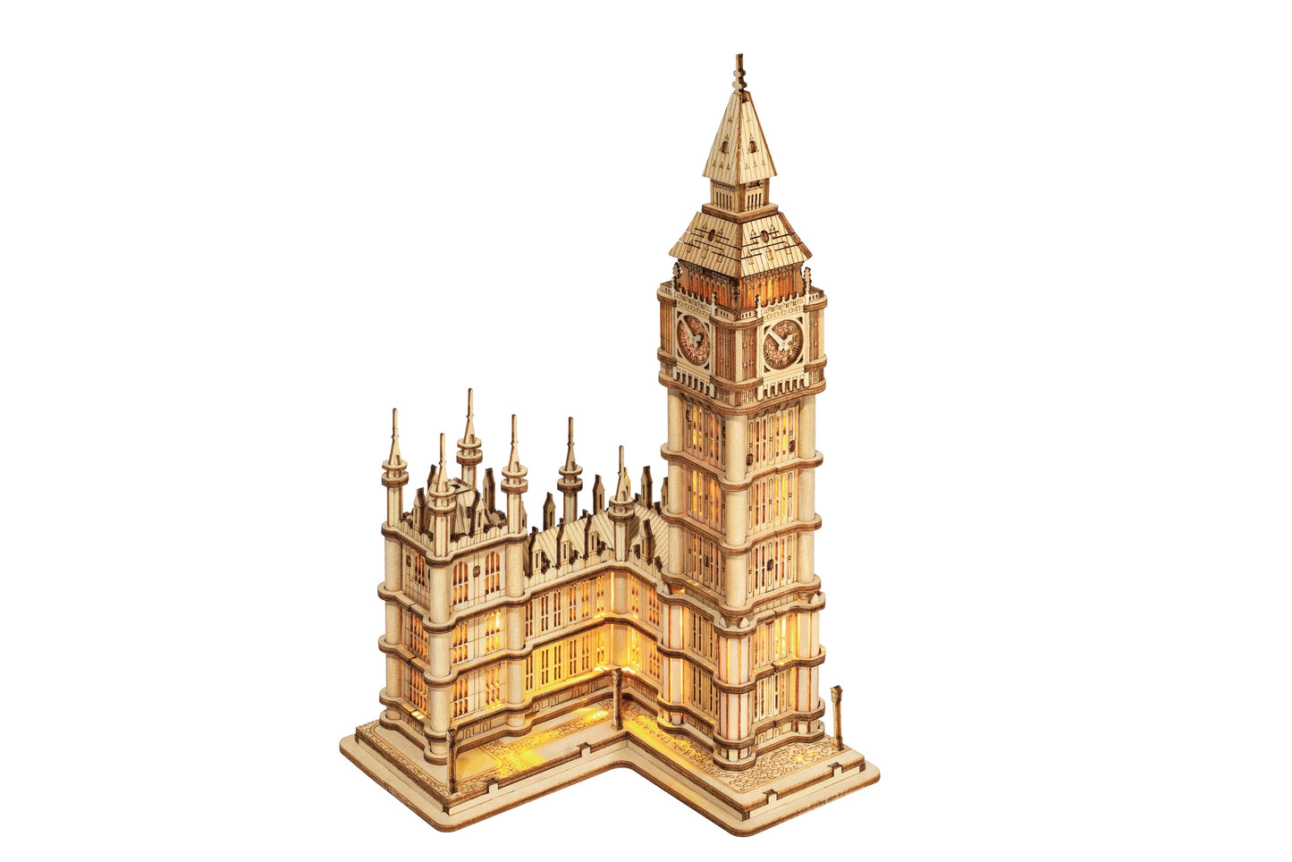 Robotime 3D Wooden Puzzle Game Big Ben Tower Bridge Pagoda Building Model Toys For Children Kids Birthday Gift