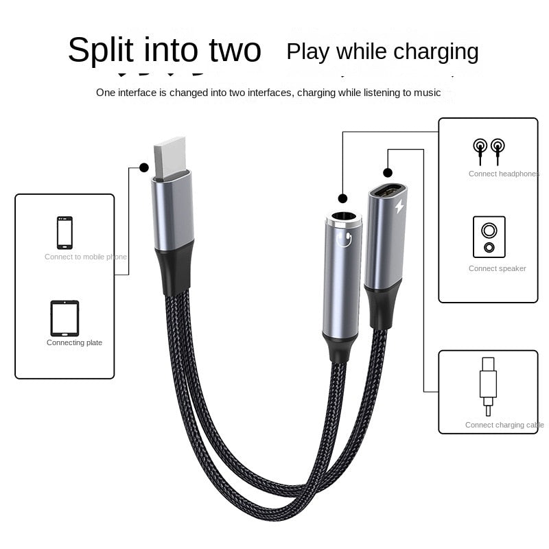 Lightning To 3 5 MM Jack 2 In 1 Audio Adapter Headphone For iOS AUX Cable Splitter IPhone 14 13 Connector Charging Cable