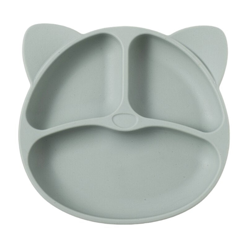 Children's Dishes Baby Silicone Sucker Bowl Baby Bear Face Plate Tableware Set Smile Face Baby Tableware Set Retro Kids Plate