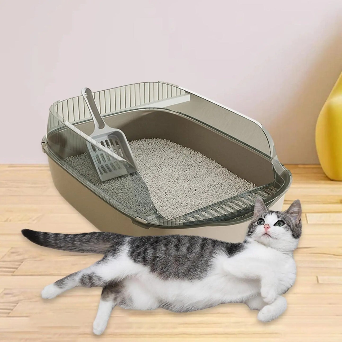 Pet Litter Trays Litter Pans Large Pan Cage Hamsters Open Top Cat Litter Box