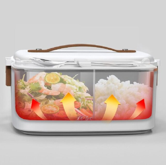 Electric Lunch Box, 2-In-1 Portable Food Warmer Lunch Box for Car & Home 110V & 12V  Suitable for Cars, Homes, Work, Food-Grade