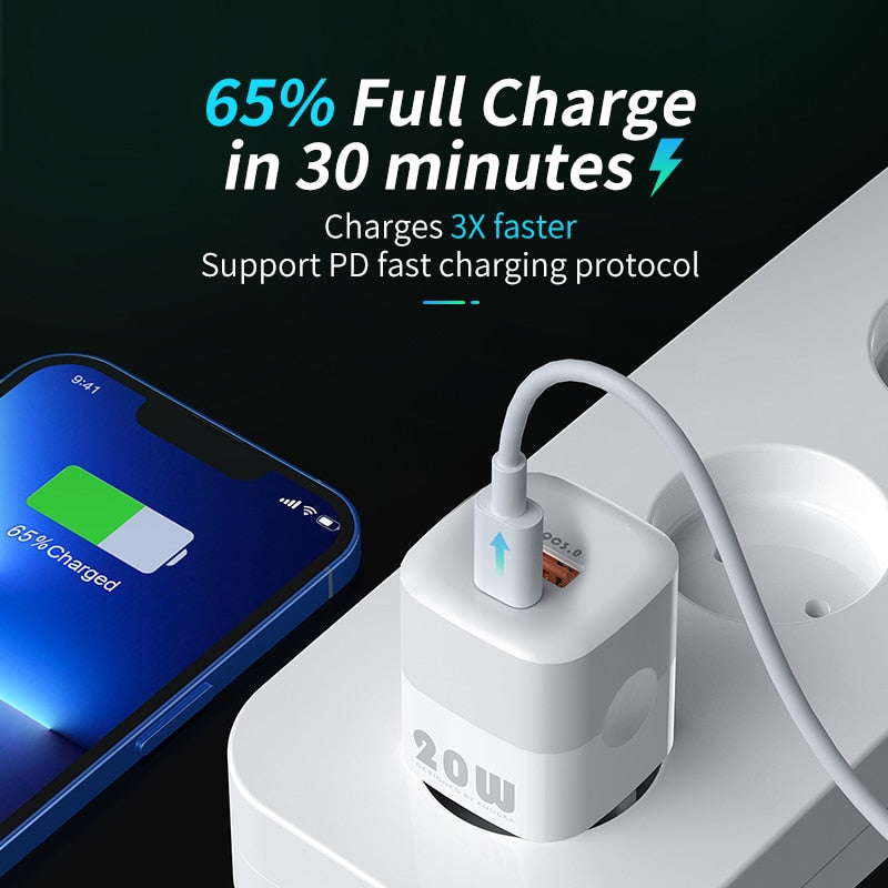 KUULAA 20W GaN PD USB C Charger for iPhone 14 13 12 11 Pro Max mini SE Phone QC 3.0 PD 3.0 USB Type C Fast Charging for iPad Air