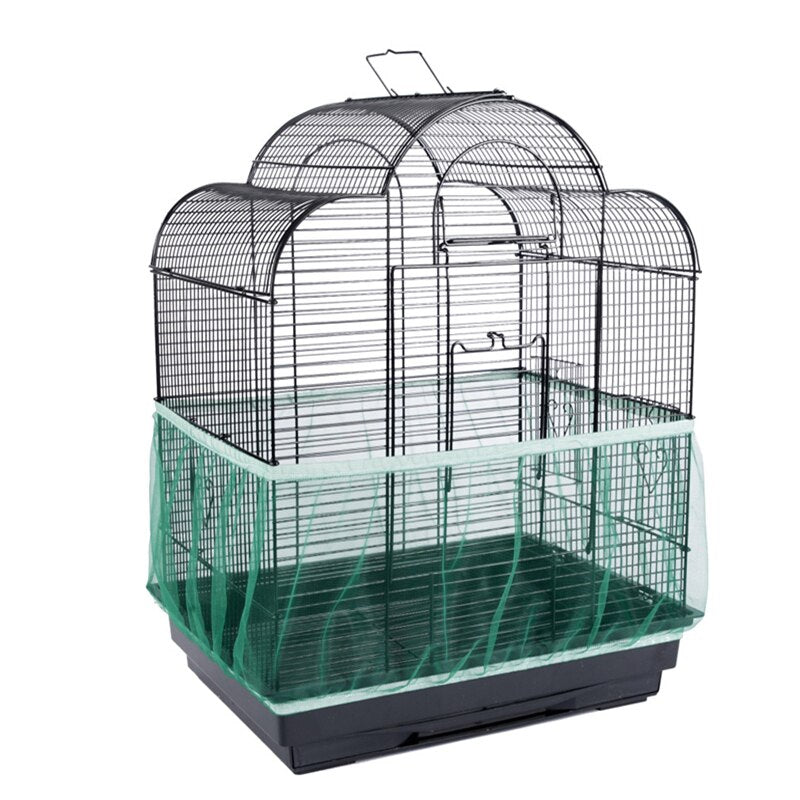 Receptor Seed Guard Nylon Mesh Bird Parrot Cover Soft Easy Cleaning Nylon Airy Fabric Mesh Bird Cage Cover Seed Catcher Guard