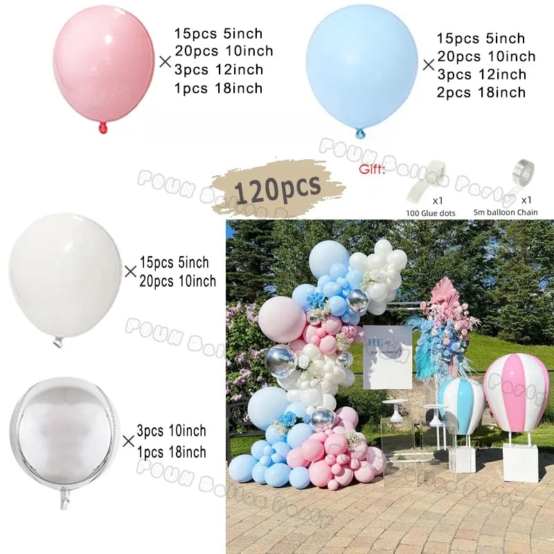 Gender Reveal Balloons Garland Arch Kit Boy or Girl Baby Shower Balloon Pink Blue Gold Ballon Birthday Party Wedding Decoration