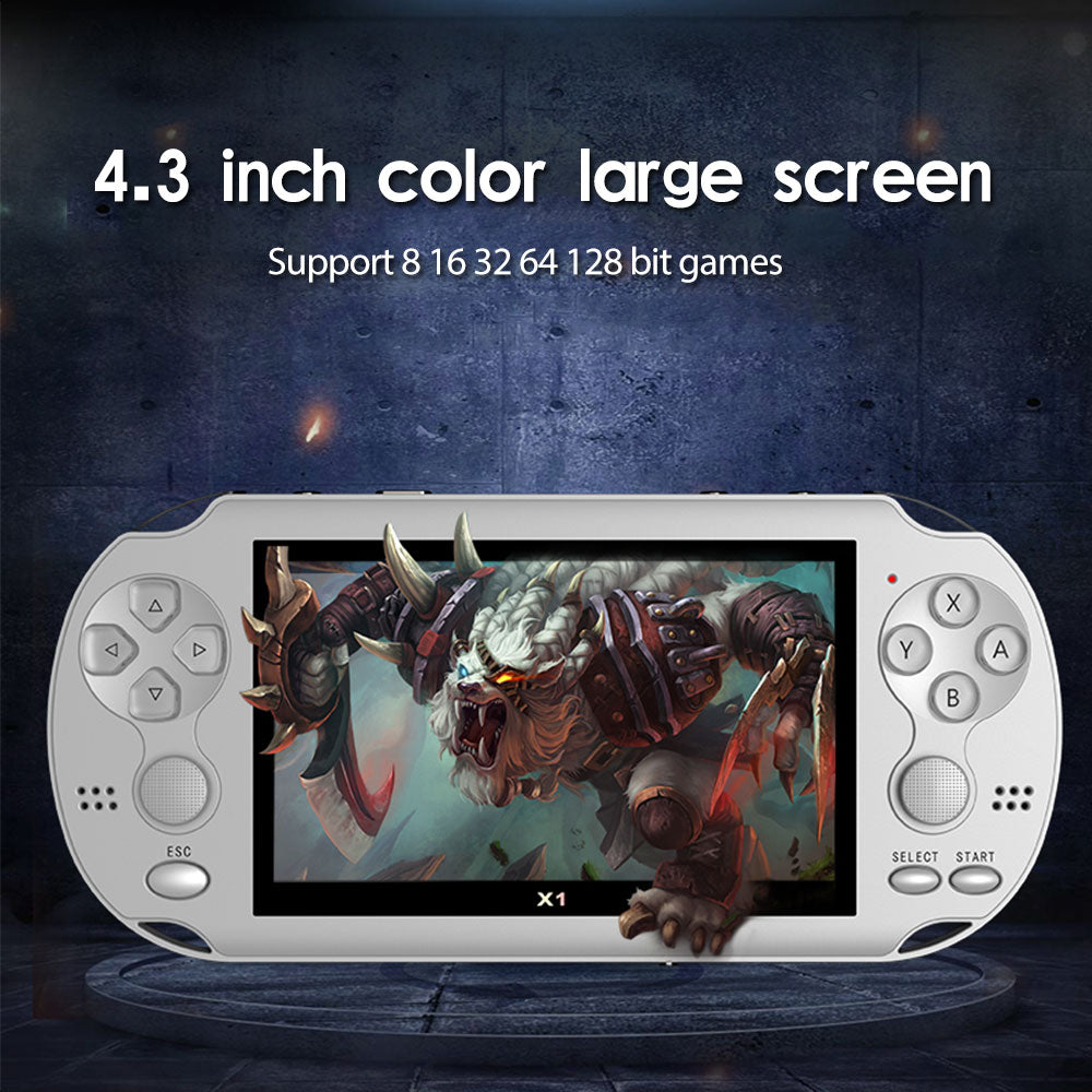 Mini Portable For PSP 128 Bit Video Game Console Game Console Built-in 10000 Classic Games 4.3-inch Screen X1 Gamepad