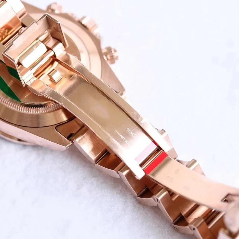 2023 Sapphire Crystal Rose Gold Watch Luxury Automatic Mechanical Diamond Bezel Mens Watches Fashion