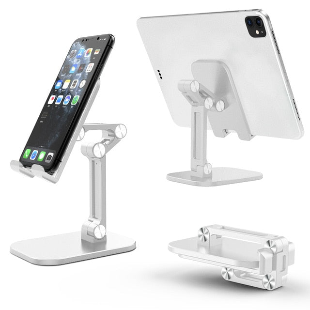 Three Sections Foldable Desk Mobile Phone Holder For iPhone iPad Tablet Flexible Table Desktop Adjustable Cell Smartphone Stand