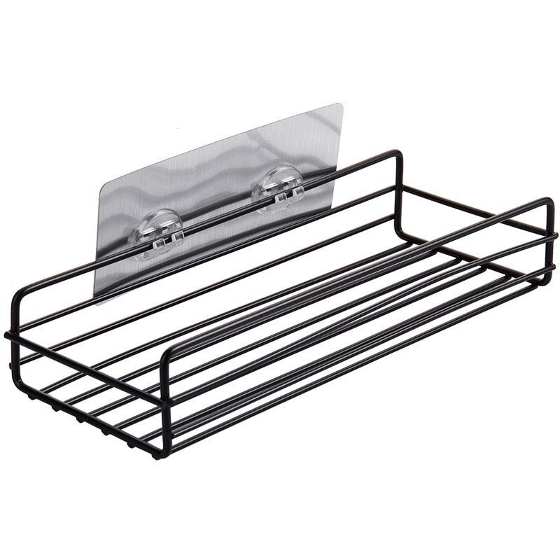 Bathroom Shelf Without Drilling Iron Shower Shelves Shampoo Storage Rack Cosmetic Holder Wall Mounted Shower Organizer