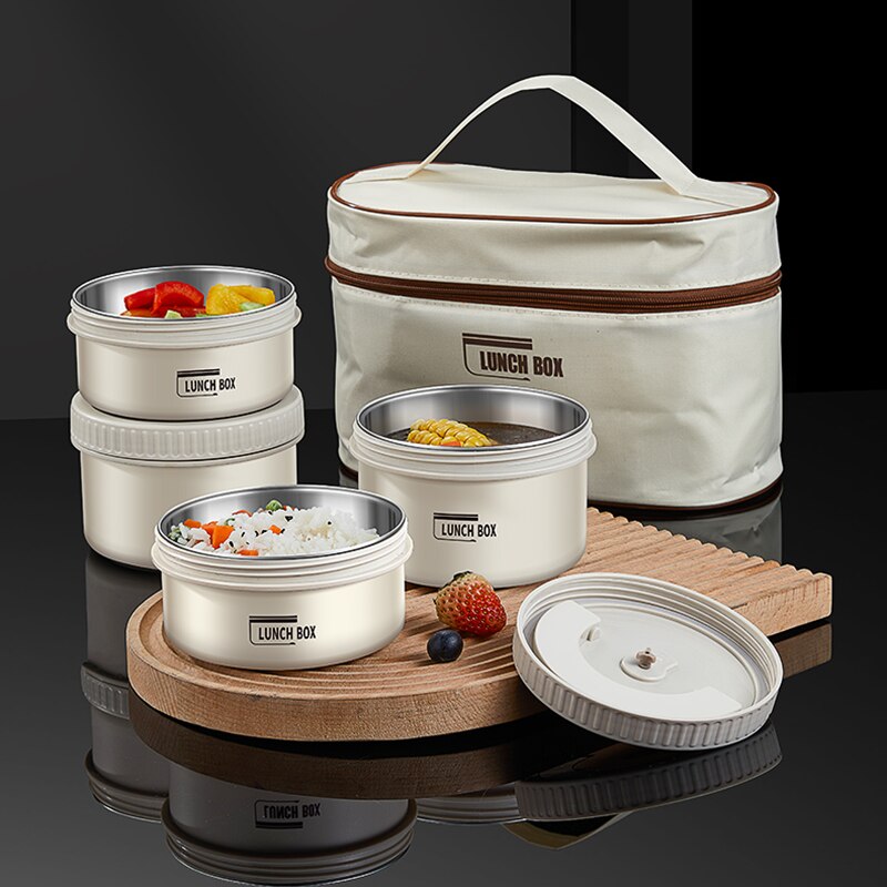 Lunch Box Portable Insulated Lunch Container Set Stackable Bento Stainless Steel Lunch Container