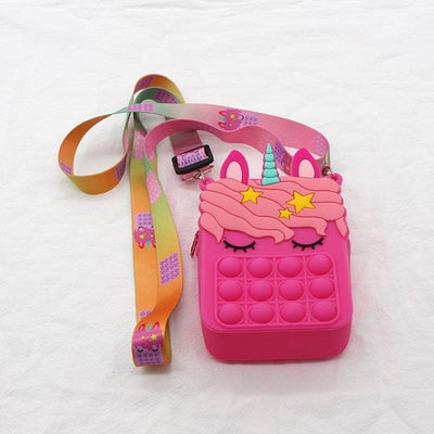 37 styles Fidget Toys Silicone Push Bubble Crossbody Bag Sensory Reliver Autism Adults Kids Handbag Squeeze Toys for Kids gifts