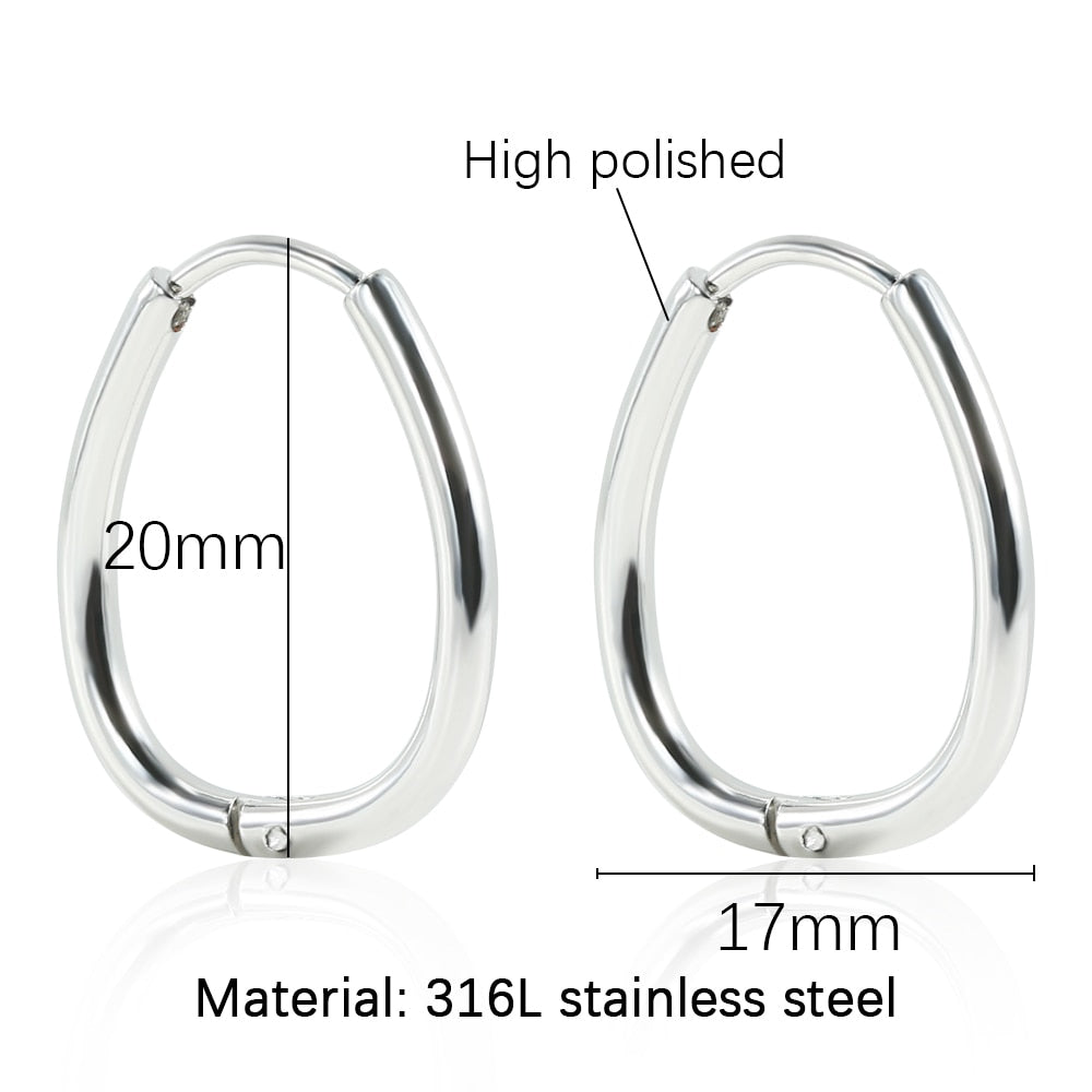 Stainless Steel Hoop Earrings For Women Men Small Gold Color Earring Korea Cartilage Piercing Classic Jewelry Accessories Gifts