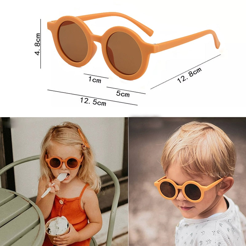 2022 Boy Girl Cute Cartoon Bear Shape Fashion Round Sunglasses Children Vintage Sunglasses UV Protection Classic Kids Eyewear