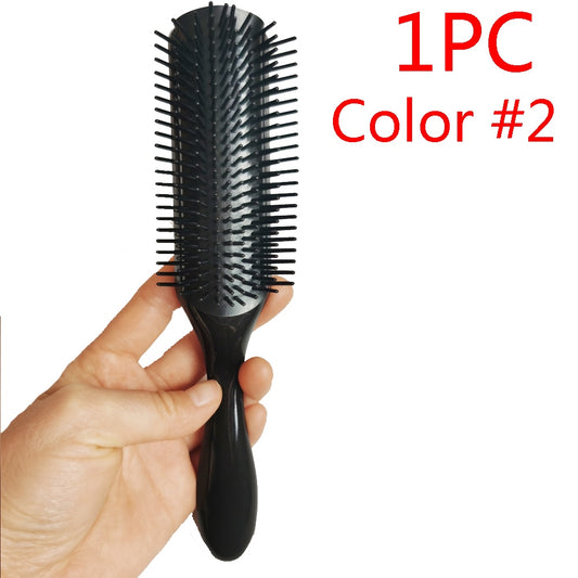 4 Color 9-Rows Denman Brush Women Detangling Styling Hairbrush Scalp Massager Salon Hairdressing Straight Curly Wet 4c Hair Comb