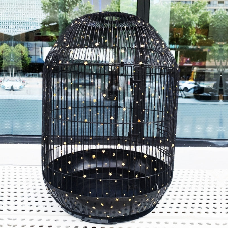 Nylon Mesh Bird Cage Cover Shell Skirt Net Easy Cleaning Seed Catcher Guard Bird Cage Accessories Airy Mesh Parrot Bird Cage Net