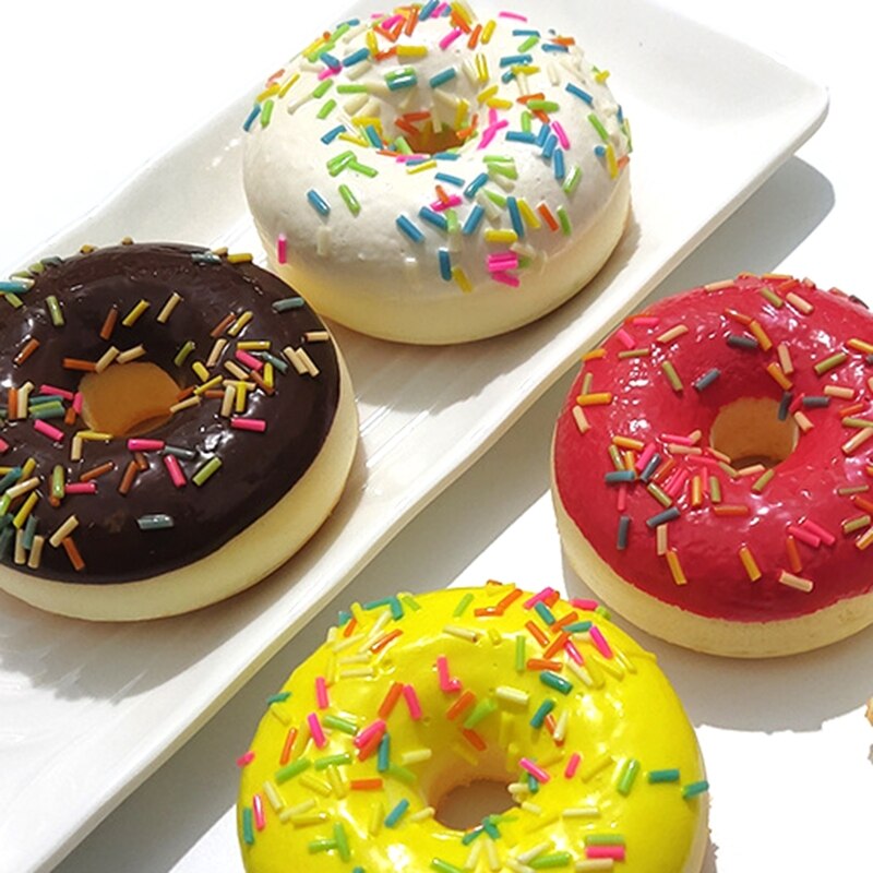 6.2CM Artificial Donut Mini Squishy Novelty Toy Simulation Model Food Chocolate Cake Roll Photography Decoration Props