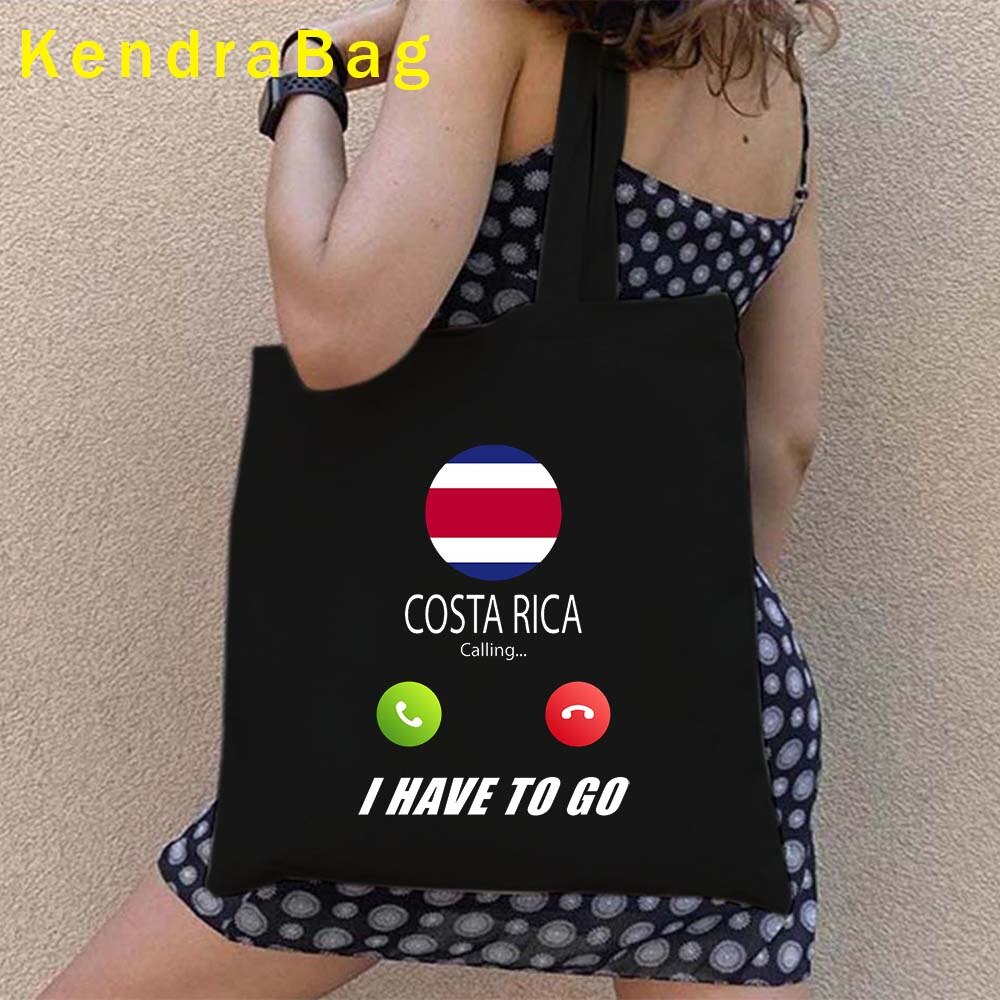 Vintage Arms of Costa Rica Country Map Flag San Jose Girl Soccer Gift Sunset Love Heart Shopper Canvas Tote Bag Shopping Handbag