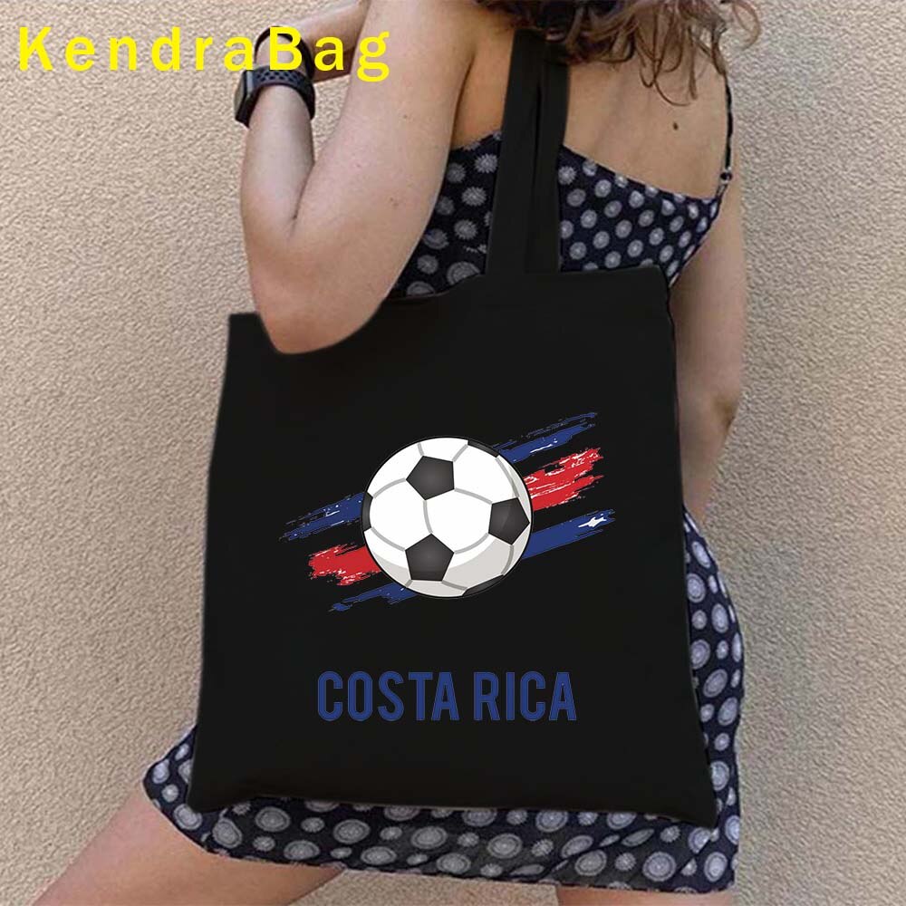 Vintage Arms of Costa Rica Country Map Flag San Jose Girl Soccer Gift Sunset Love Heart Shopper Canvas Tote Bag Shopping Handbag