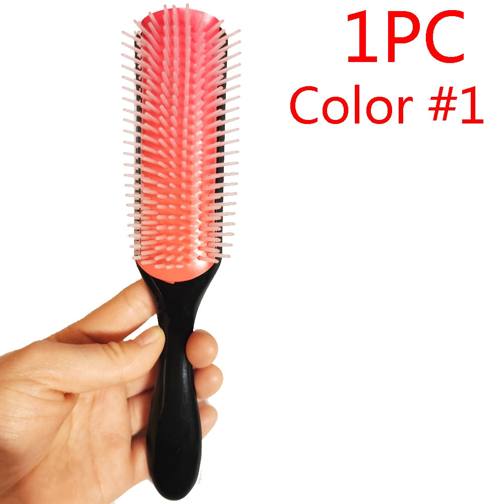 4 Color 9-Rows Denman Brush Women Detangling Styling Hairbrush Scalp Massager Salon Hairdressing Straight Curly Wet 4c Hair Comb