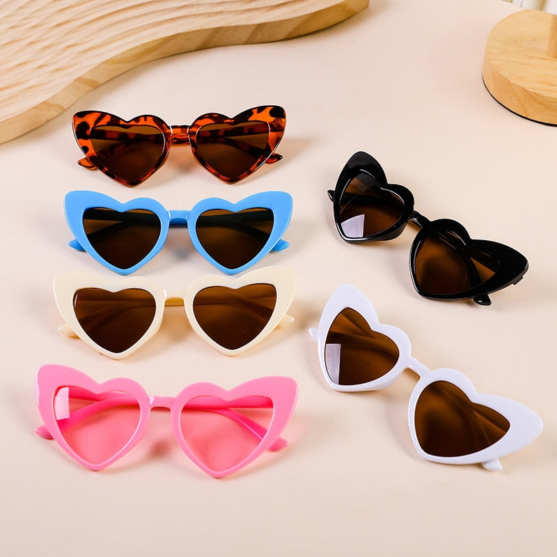 2023 Fashion Heart Frame Children Sunglasses Cute Girls Boys Kids Sun Glasses UV375 Protection Small Eyewear Baby De Sol Gafas