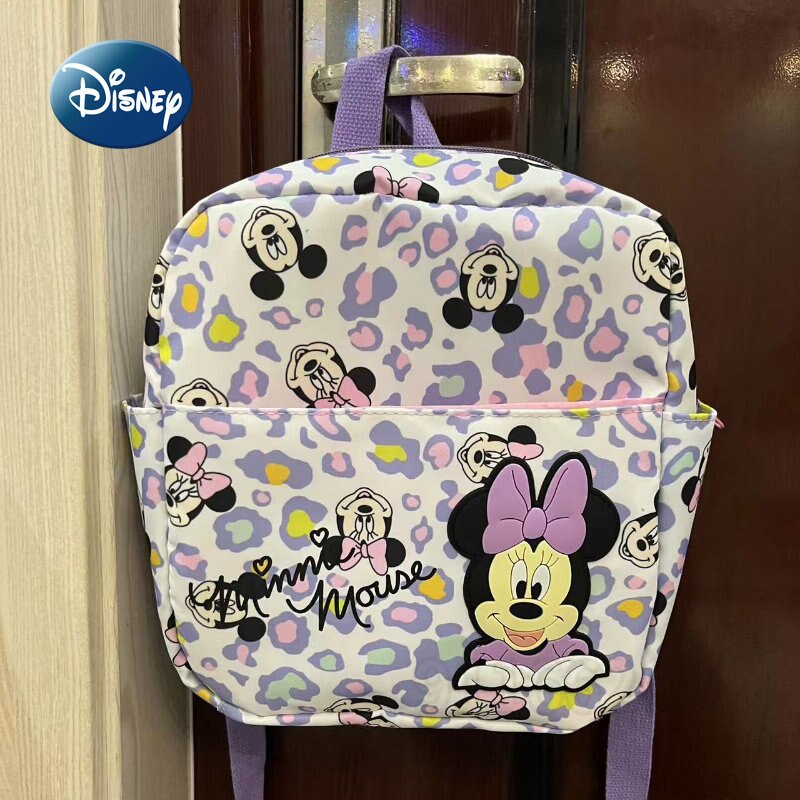 Disney Minnie's New Children's Backpack Cartoon Cute Girls' School Bag Luxury Brand Fashion Casual Girls' Mini Travel Backpack