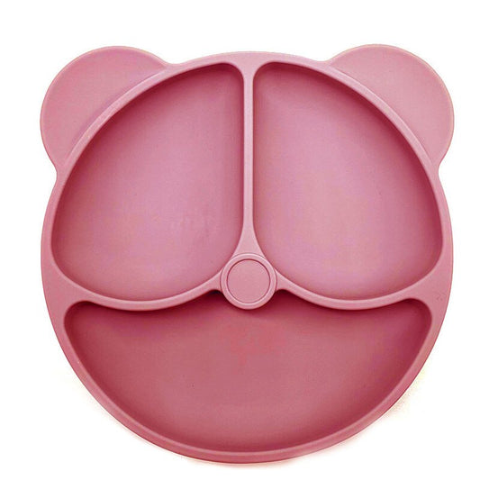 Children's Dishes Baby Silicone Sucker Bowl Baby Bear Face Plate Tableware Set Smile Face Baby Tableware Set Retro Kids Plate