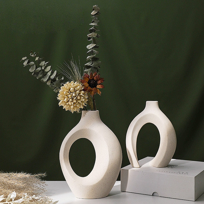 CAPIRON Large Ceramic Embrace Vases Home Decoration Accessories Nordic Flower Pot Living Room Tabletop Modern Decorative Luxury