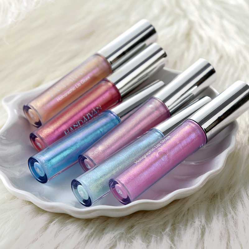 6 Colors Glitter Liquid Lip Gloss Tint Laser Holographic Lipsticks Cosmetics Shiny Pigment Waterproof Makeup Mermaid Lip Gloss