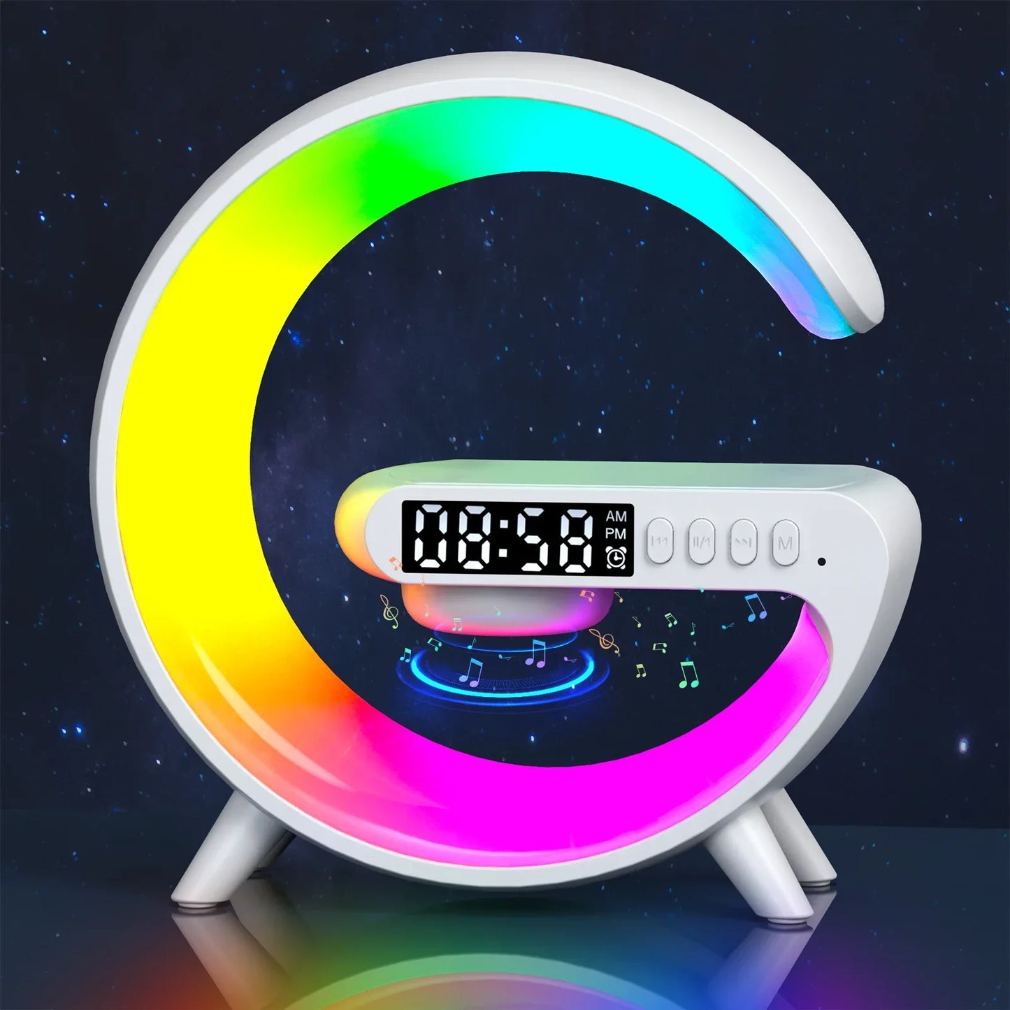 COLSUR Multifunctional Bluetooth Speaker Audio TF RGB Night Light Wireless Charger Stand Pad Station for Phone 14 13 android