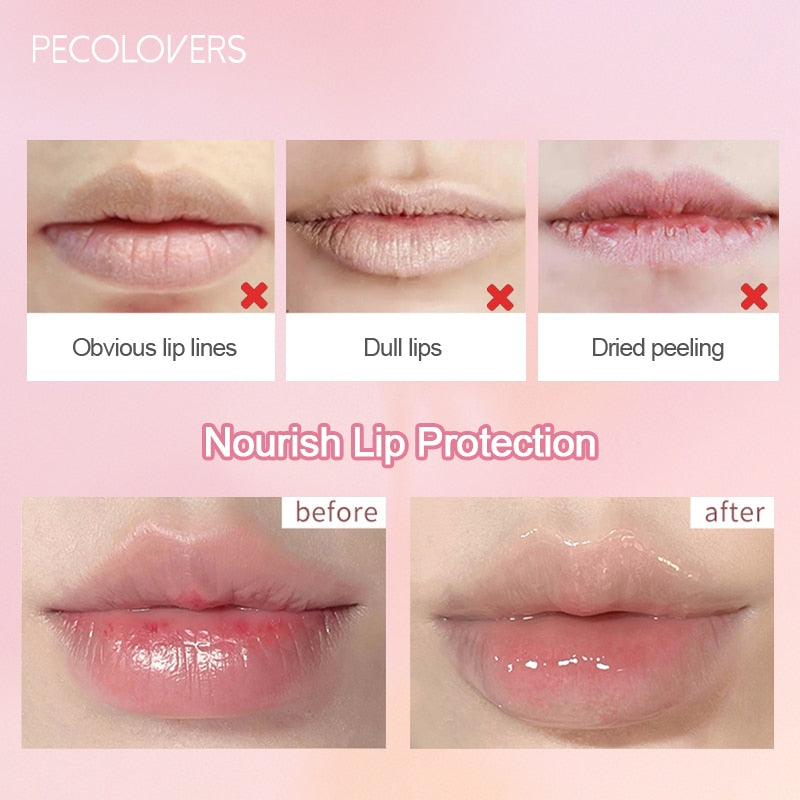 Transparent Lip Oil Glass Lip Gloss Fragrance Non-sticky Moisturizes Lip Tint Lip Plumper Lip Care Serum Primer Big Brush Head