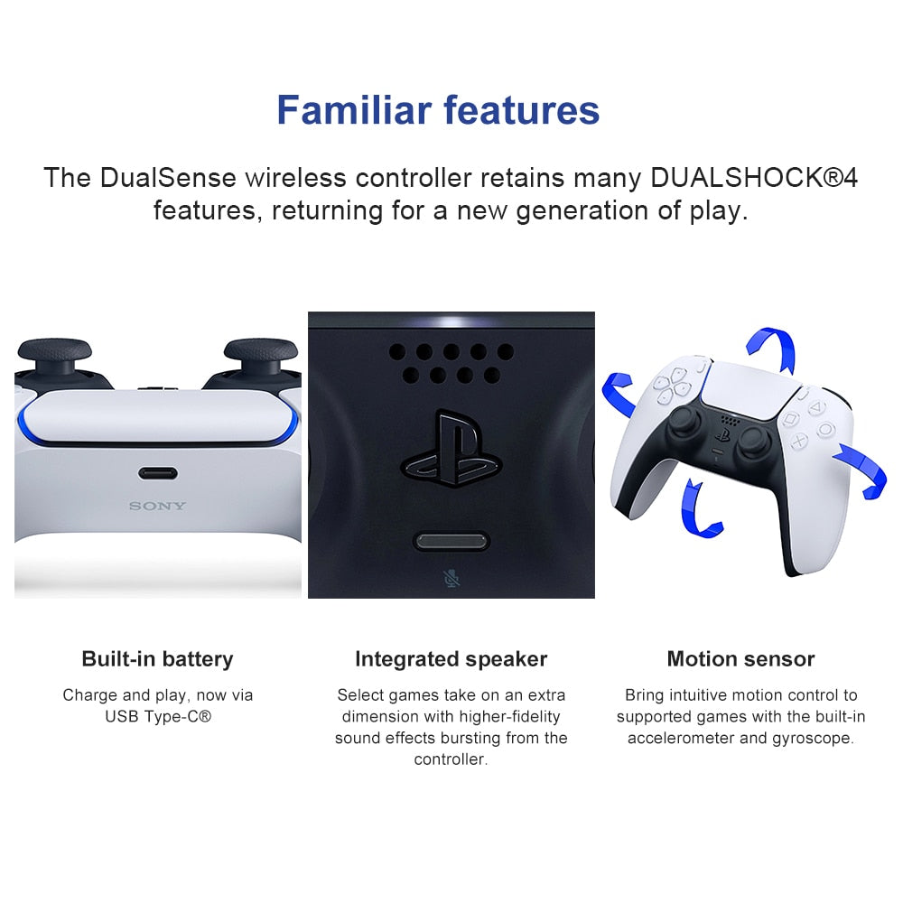 Sony PS5 DualSense Wireless Controller 100% Original Joystick Gamepad PlayStation 5 Control Game Console Bluetooth JoyPad PS5