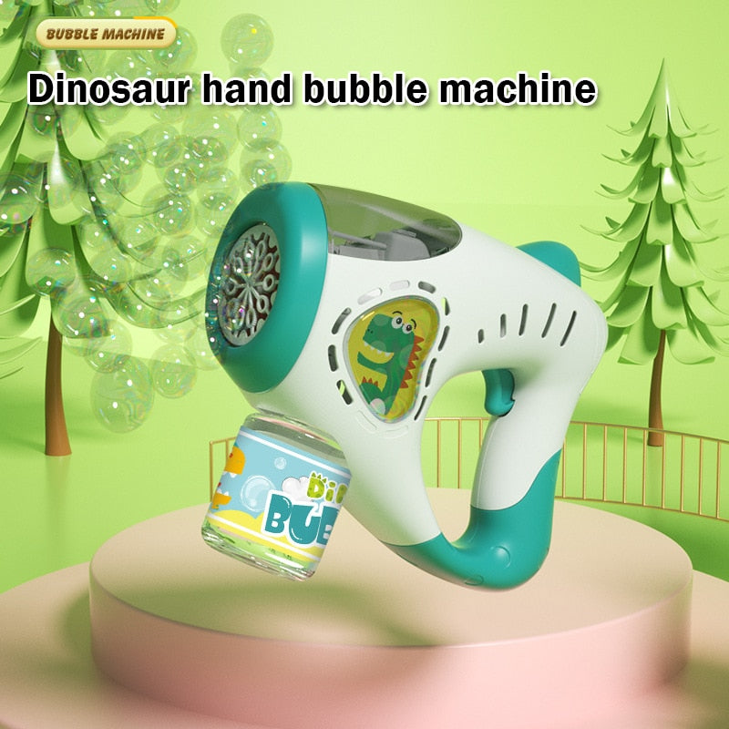 Bubble Gun Kids Toys Rocket 69 Holes Soap Bubbles Machine Gun Shape Automatic Blower With Light Pomperos Outdoor Toy Gifts Party