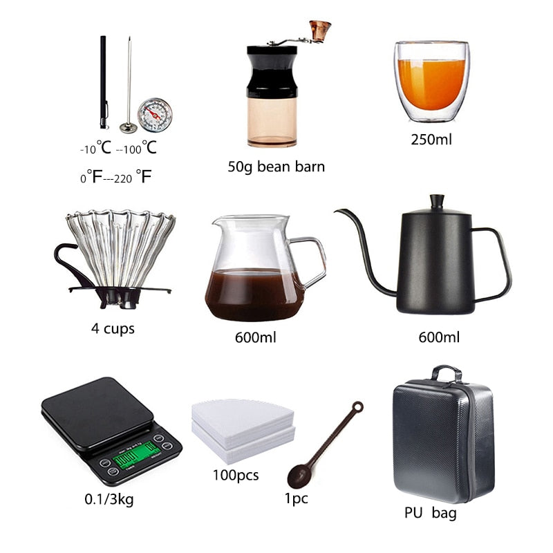 This 10-piece travel coffee accessories set is the perfect solution for coffee lovers.