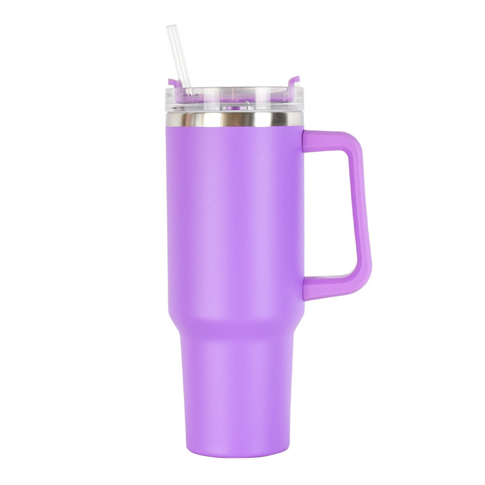 LMETJMA 40oz Mug With Lid and Straw Stainless Steel Vacuum Mug Tumbler Keep Cold and Hot Leak Proof Travel Coffee Mug KC0461