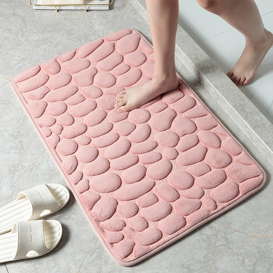 Mat Non-slip Carpets Cobblestone Embossed Bathroom Bath  In Wash Basin Bathtub Side Floor Rug Shower Room Doormat Memory Foam