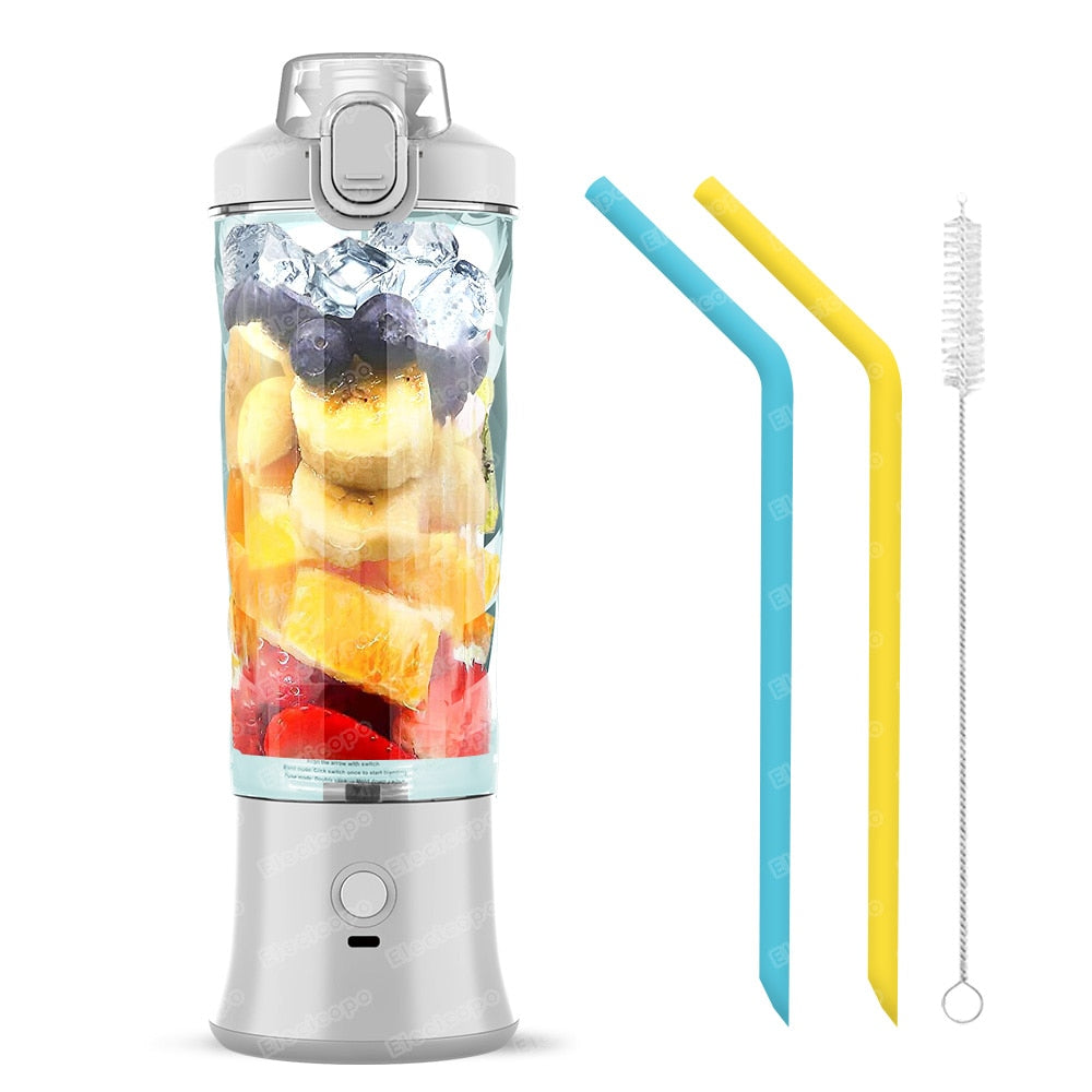 Portable Electric Juicer Fruit Mixers 600ML Blender with 4000mAh USB Rechargeable Smoothie Mini Blender Multifunction Machine