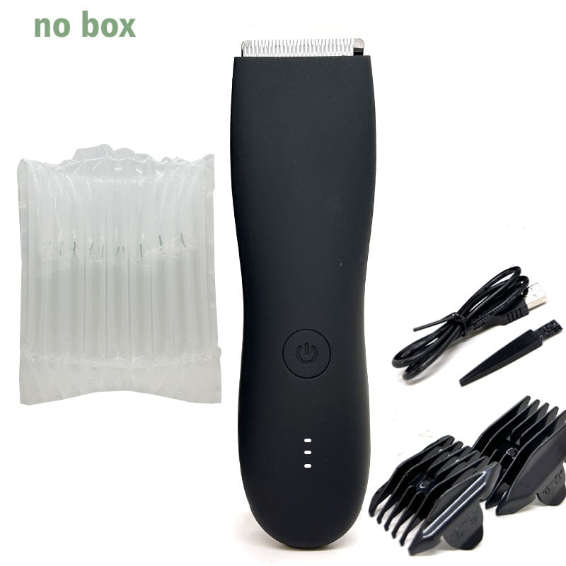 Body Hair Trimmer Shaver for Men Ball Trimmer for Groin Pubic Replaceable Ceramic Blade Groomer Electric Razor Waterproof Clippe