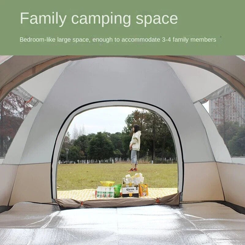 3-4 Person Outdoor Folding Tent Quick Automati Opening Tent Self-driving Wild Camping Tent Waterproof Sunscreen Portable Tent