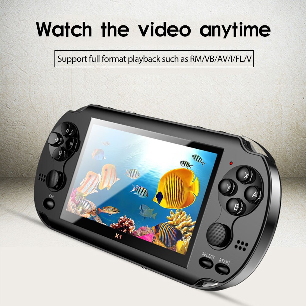 Mini Portable For PSP 128 Bit Video Game Console Game Console Built-in 10000 Classic Games 4.3-inch Screen X1 Gamepad