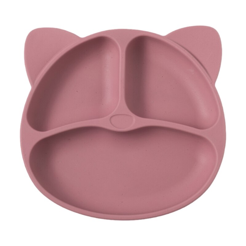 Children's Dishes Baby Silicone Sucker Bowl Baby Bear Face Plate Tableware Set Smile Face Baby Tableware Set Retro Kids Plate