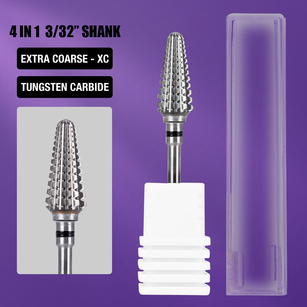 Ceramic Tungsten Carbide Nail Drill Bit Rotate Burr Milling Nail Cutter Bits Electric Drill Machine For Manicure Pedicure Tools